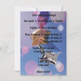 Feliz Aniversário Triplets! Cartão Comemorativos F