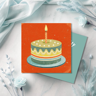 Feliz Aniversário Vintage Cake Greeting Card