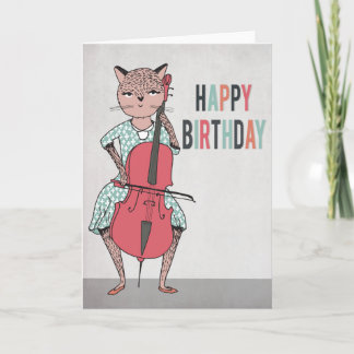 Feliz aniversario - violoncelo que joga o cartão