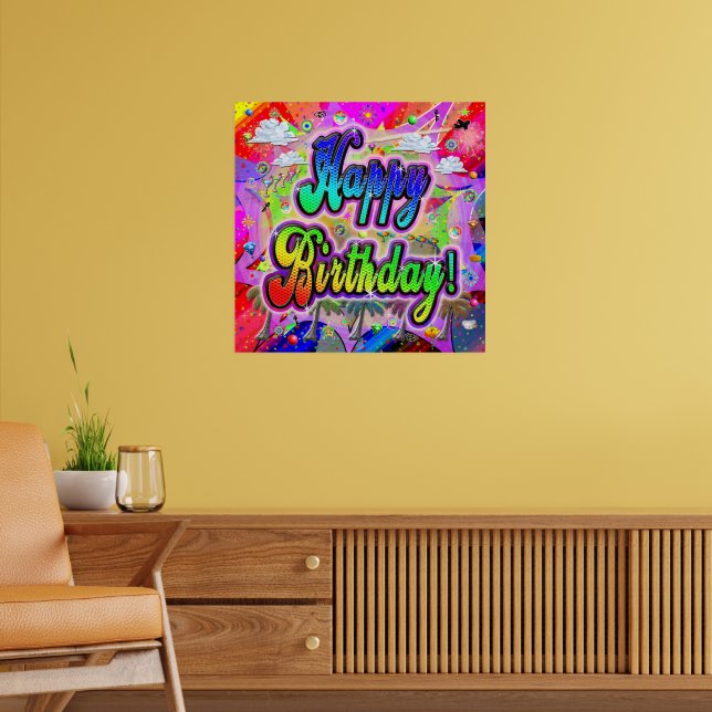 Feliz Aniversário Vista Poster (Sala de Estar 2)