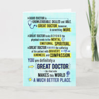 Feliz Aniversário - Você é um Grande Médico Cartão