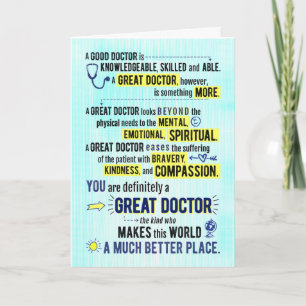 Feliz Aniversário - Você é um Grande Médico Cartão