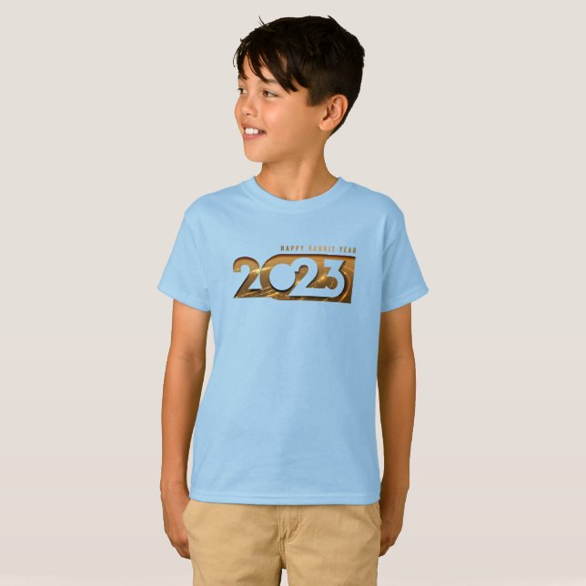 Feliz Ano do Coelho 2023 (2) | Camiseta Infantil (Frente Completa)