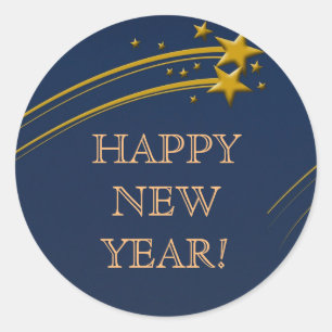 Feliz ano novo 2016 Autocolantes Azuis Dourados