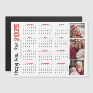 Feliz ano novo 2025 - calendário vermelho