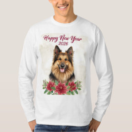 Feliz Ano Novo 2026 Camisa Cachorro Manga Longa