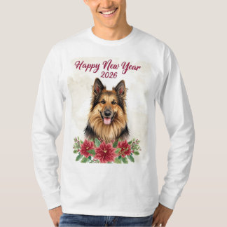 Feliz Ano Novo 2026 Camisa Cachorro Manga Longa