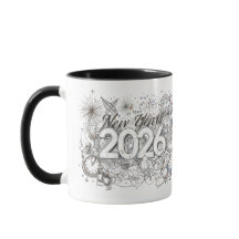 feliz ano novo 2026 caneca de café