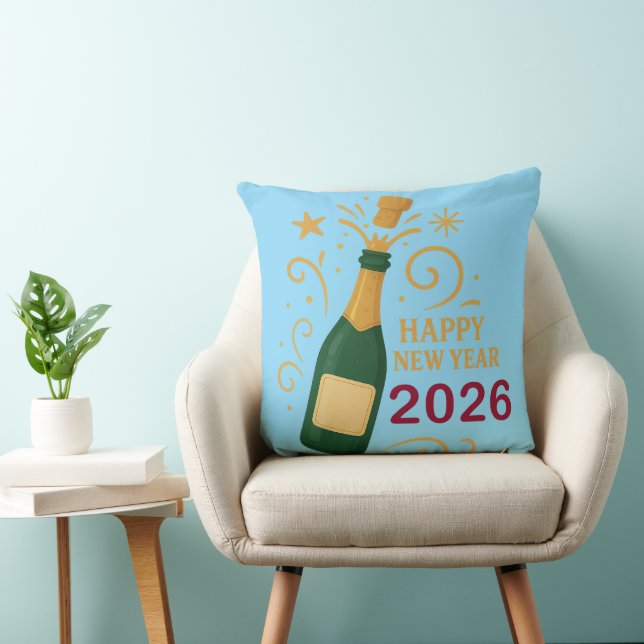 Feliz Ano Novo 2026 Champanhe | Almofada 50cm (Cadeira)