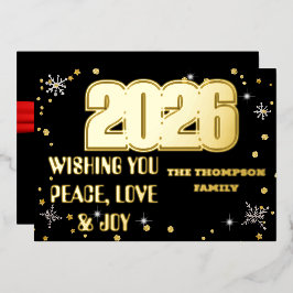 Feliz ano novo 2026 Fita Vermelha Retroativa