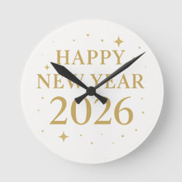 ✨ Feliz Ano Novo 2026 Relógio de Parede Elegante D