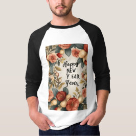 Feliz ano novo 3/4 Capa Raglan T-Shirt