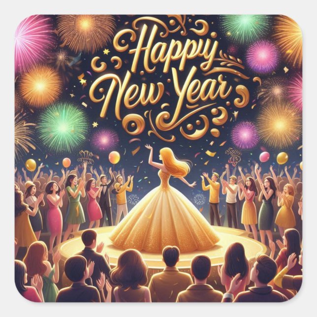 FELIZ ANO NOVO adesivo (Frente)