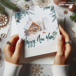 Feliz ano novo cartão elegante