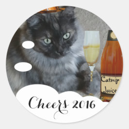 Feliz ano novo (cat) adesivo por RoseWrites
