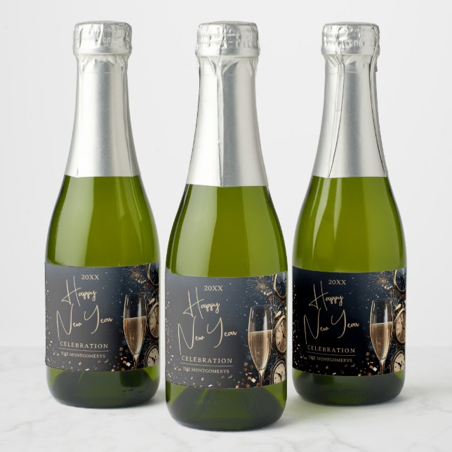 Feliz Ano Novo Chic Champagne Mini (Garrafas)