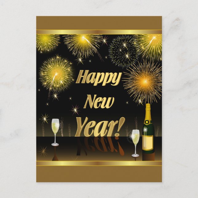 Feliz ano novo de cartão postal (Frente)