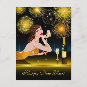 Feliz ano novo de cartão postal