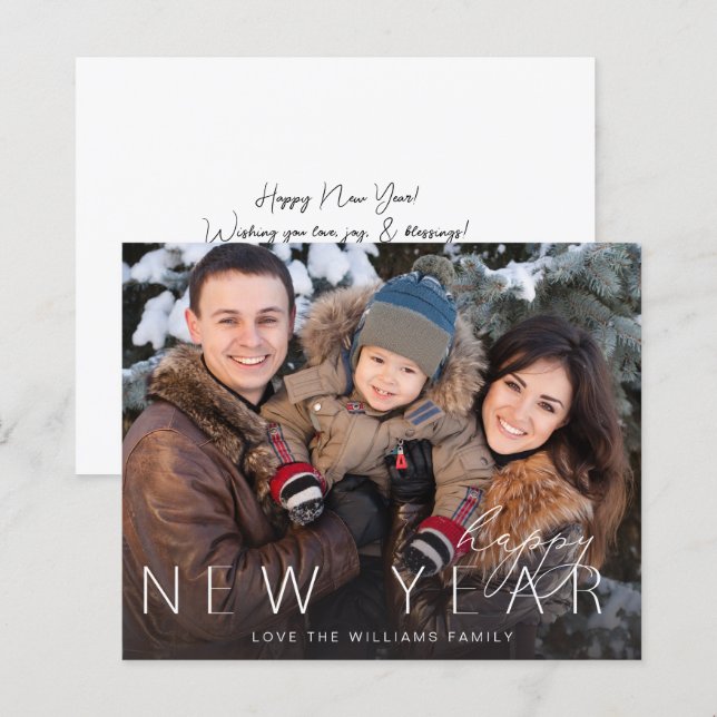 Feliz ano novo de orçamento - Foto Chic Minimalist (Frente/Verso)