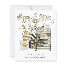 FELIZ ANO NOVO de Script Dourado da Largura do BUD