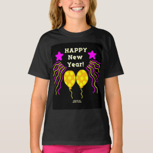Feliz ano novo Deseja Camisa Básica Negra