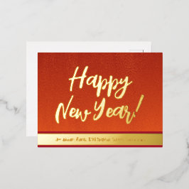 Feliz ano novo Elegante de Script Vermelho e Doura