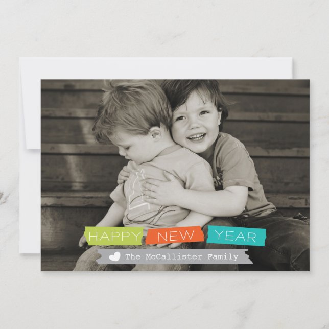 Feliz ano novo Feriado Cartão com fotos Cheio Foto (Frente)