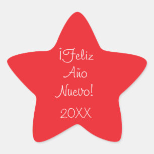 Feliz ano novo Personalizado - Adesivos vermelhos 