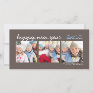 Feliz ano novo Três Cartões de fotos Fotográfico M