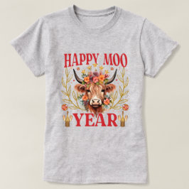 Feliz Ano Vaca | Vaca das Terras Altas | Camiseta 