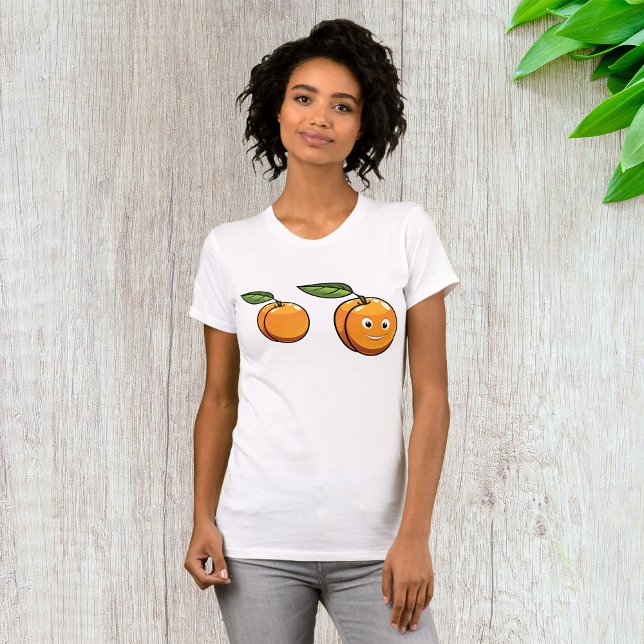 Feliz Apricot Womens T-Shirt (Criador carregado)