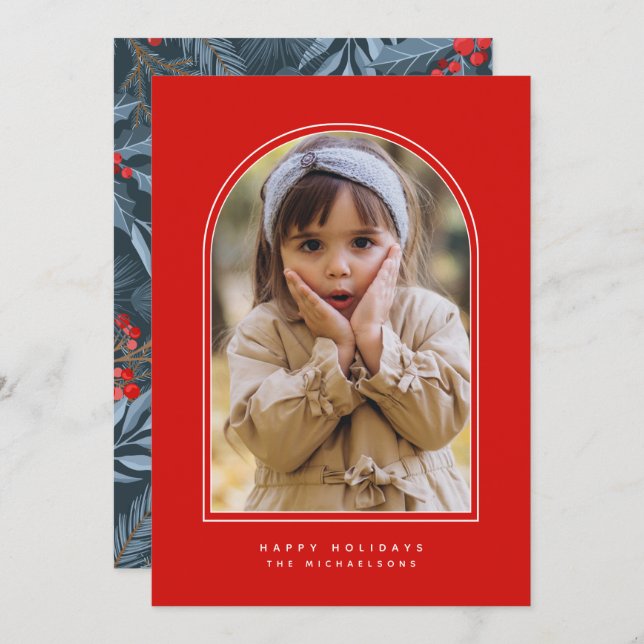 FELIZ ARCH DE FERIADOS Adicione sua foto (Frente/Verso)