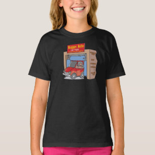 Feliz Automóvel Lava Meninas T-Shirt