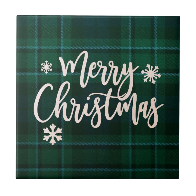 Feliz azulejo de cerâmica de Natal (Frente)