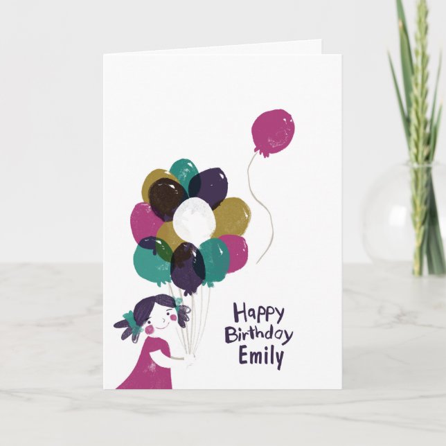 Feliz Balões de Cartão de Aniversário (Frente)
