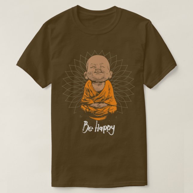 Feliz bebê Zen camiseta Buda Mandala Tee (Frente do Design)