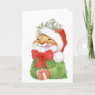 "Feliz Beijomouse" Cartão de Natal de Rato