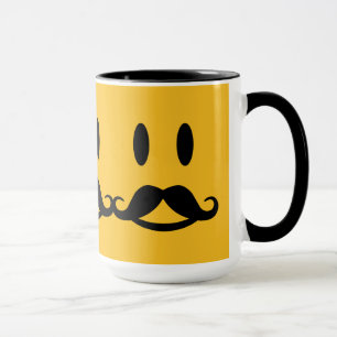 Feliz bigode Smiley canecas personalizadas