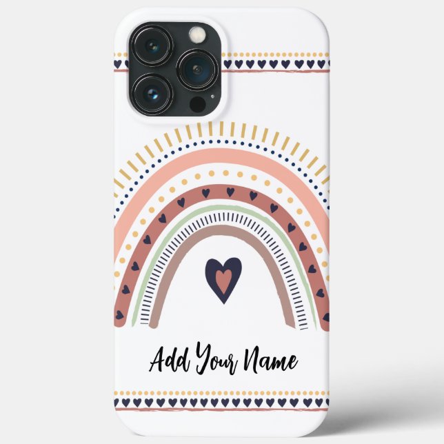 Feliz Boho Arco-íris Moderno Minimalista Chique Te (Verso)