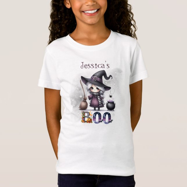 Feliz Boo Ghost Halloween Kids T-Shirt (Frente)