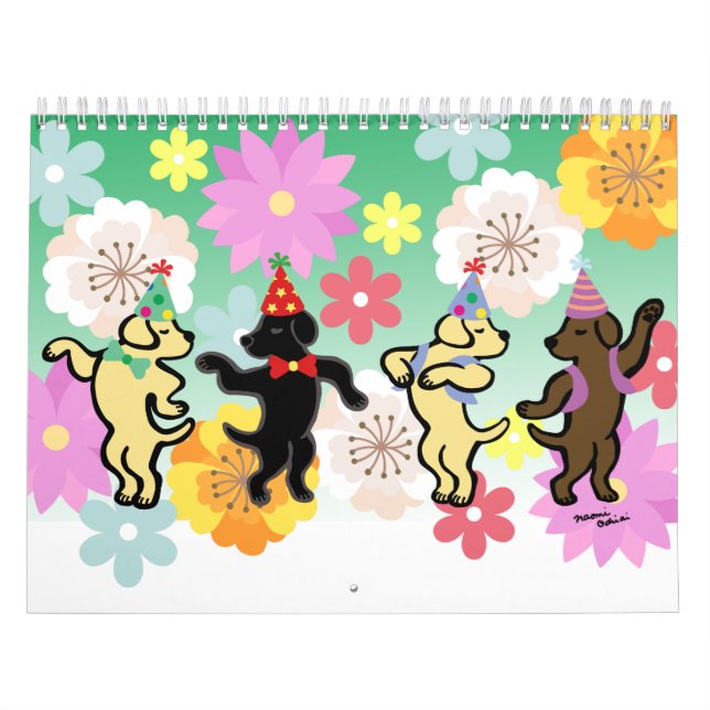 Feliz Calendário do Cartoon Labrador Retriever (Capa)