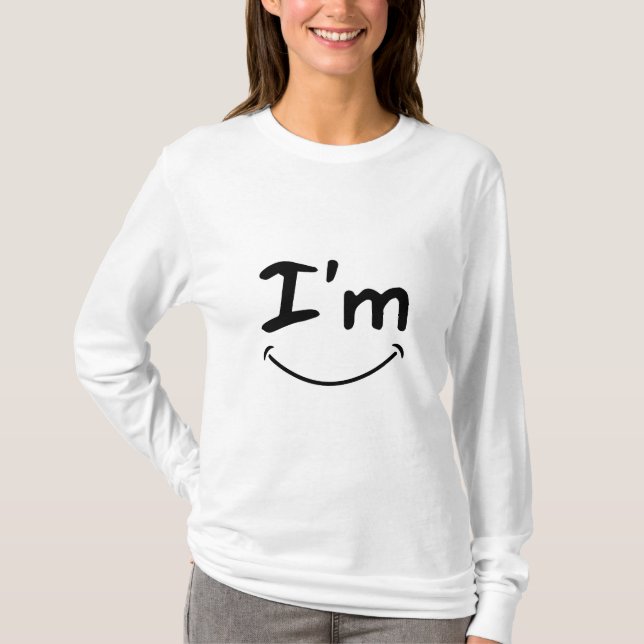 Feliz Camisa de alta qualidade para mulheres (Frente)