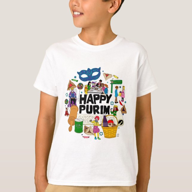 Feliz Camiseta de Purim Kids (Frente)