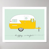 Feliz Camper art impressão 8 x 10