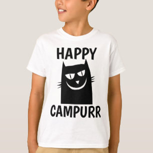 Feliz Camper, Campurr Engraçado T-shirts de gato