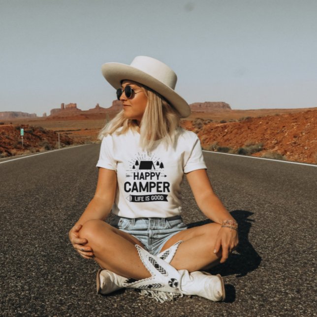 Feliz Camper Life é bom | T-Shirt feminino (Criador carregado)