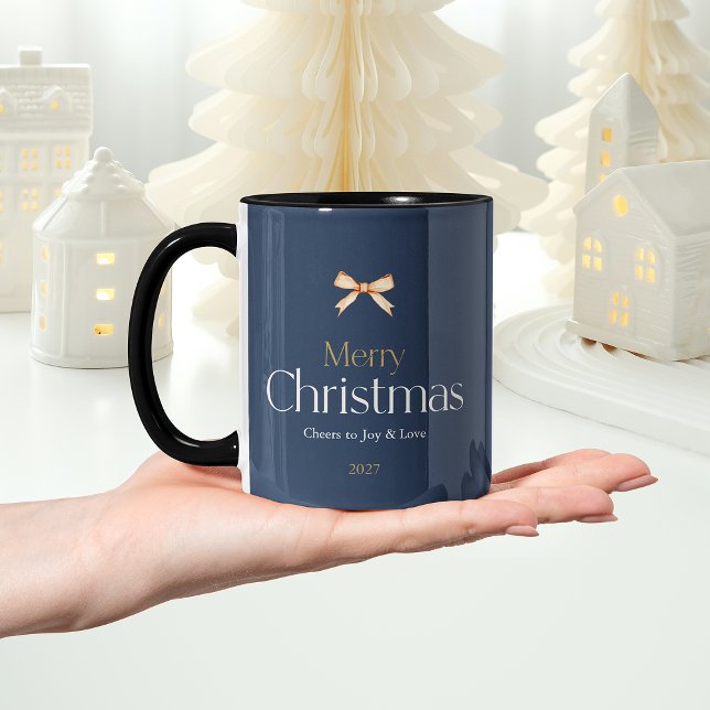Feliz caneca de Natal com Arco Dourado (Criador carregado)