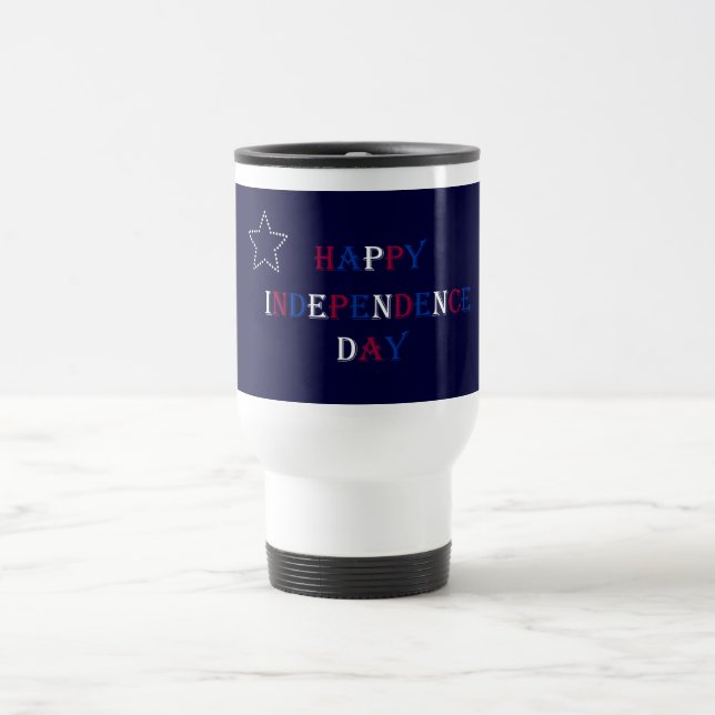 Feliz caneca de viagem do Dia da Independência (Centro)