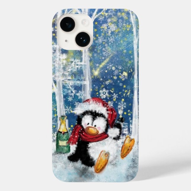 Feliz capas de iphone de Pinguim de Natal (Verso)