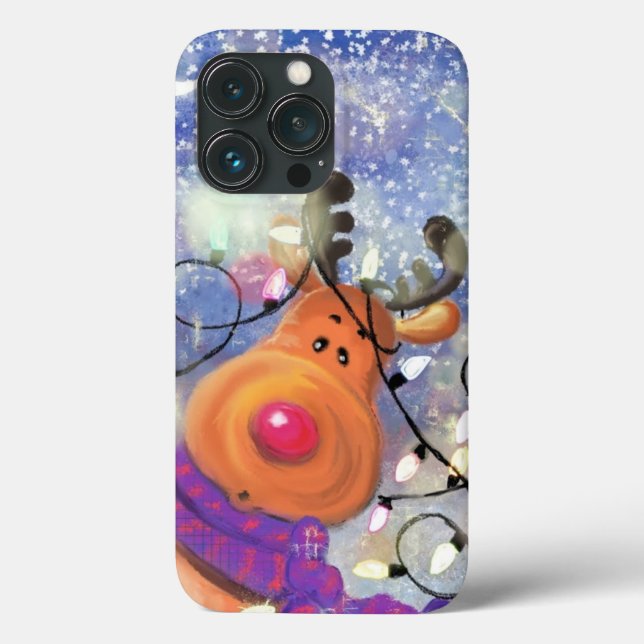 Feliz capas de iphone de Reindeer de Natal (Verso)